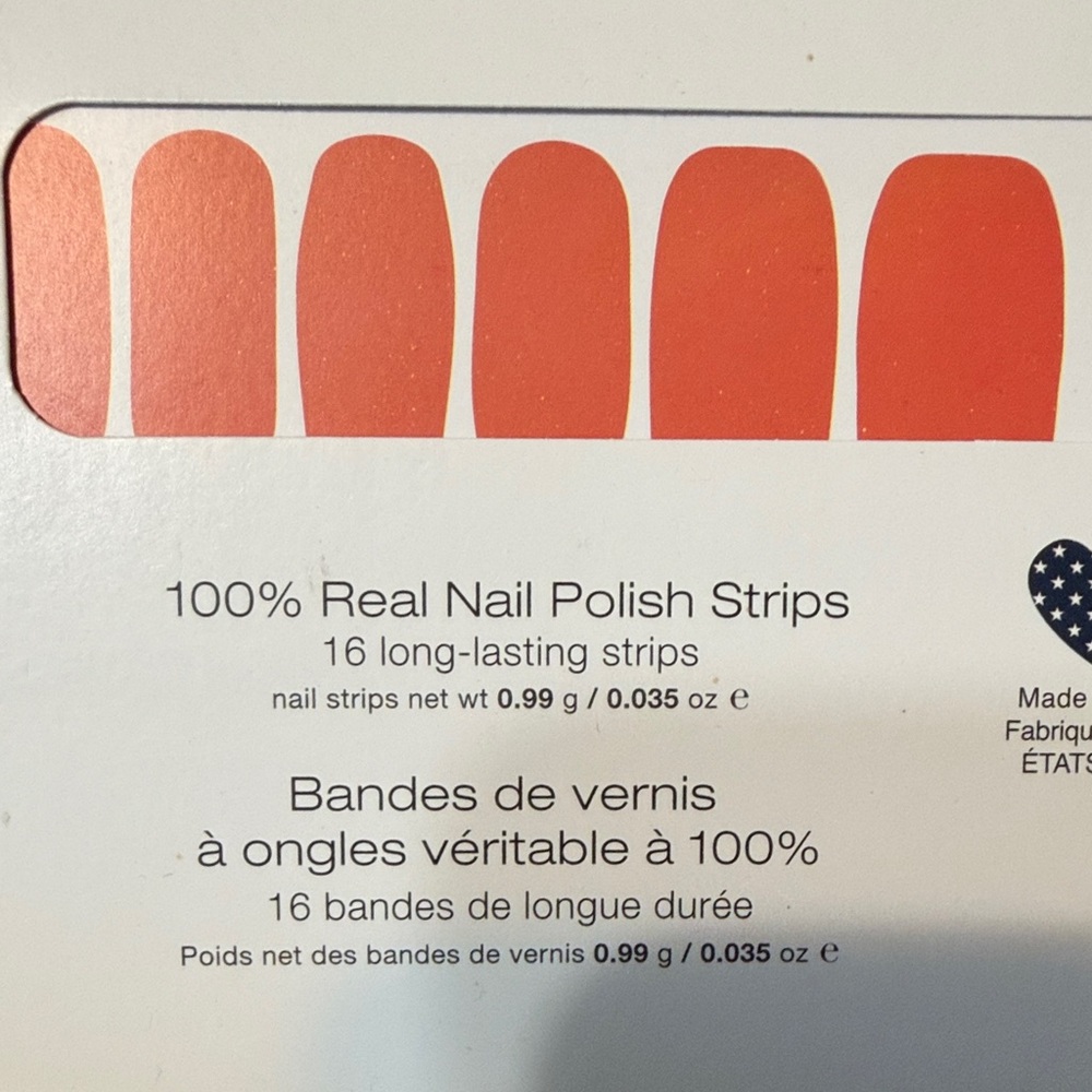 Color Street Coral-Orange Press-On Nail Strips Wild Instinct